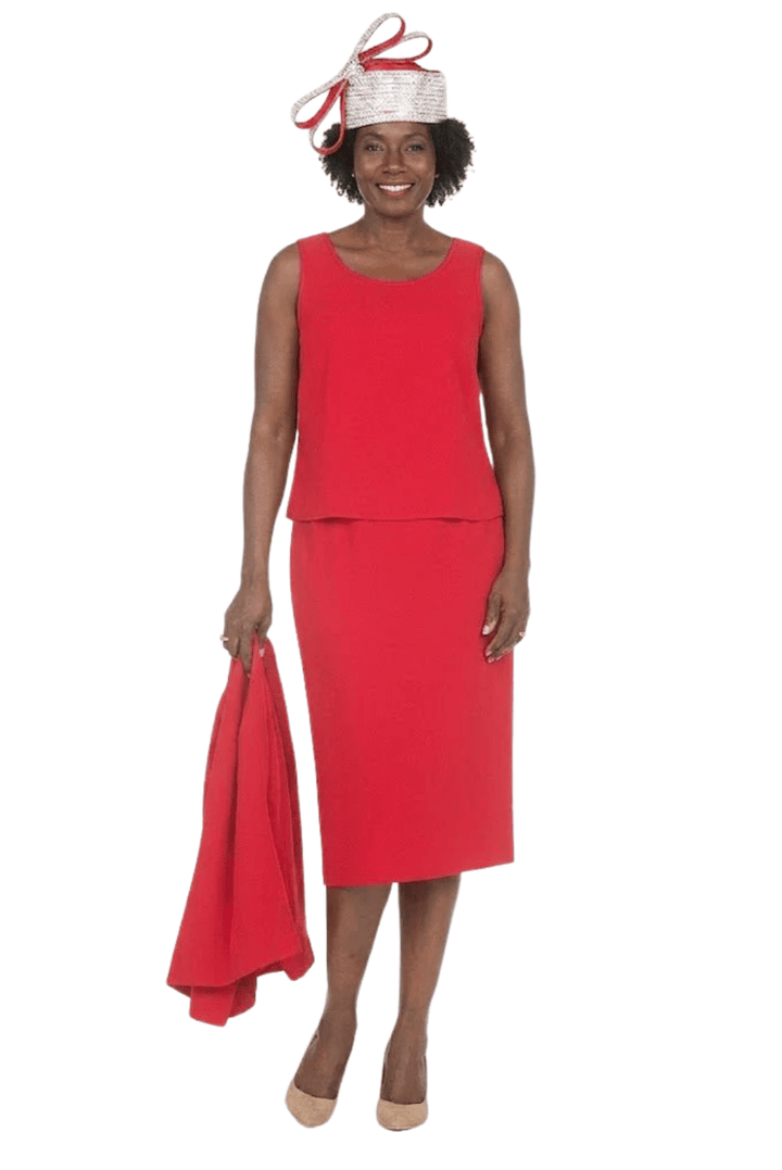 Timeless 3pc Skirt Suit with Jewel Brooch - Especially Yours