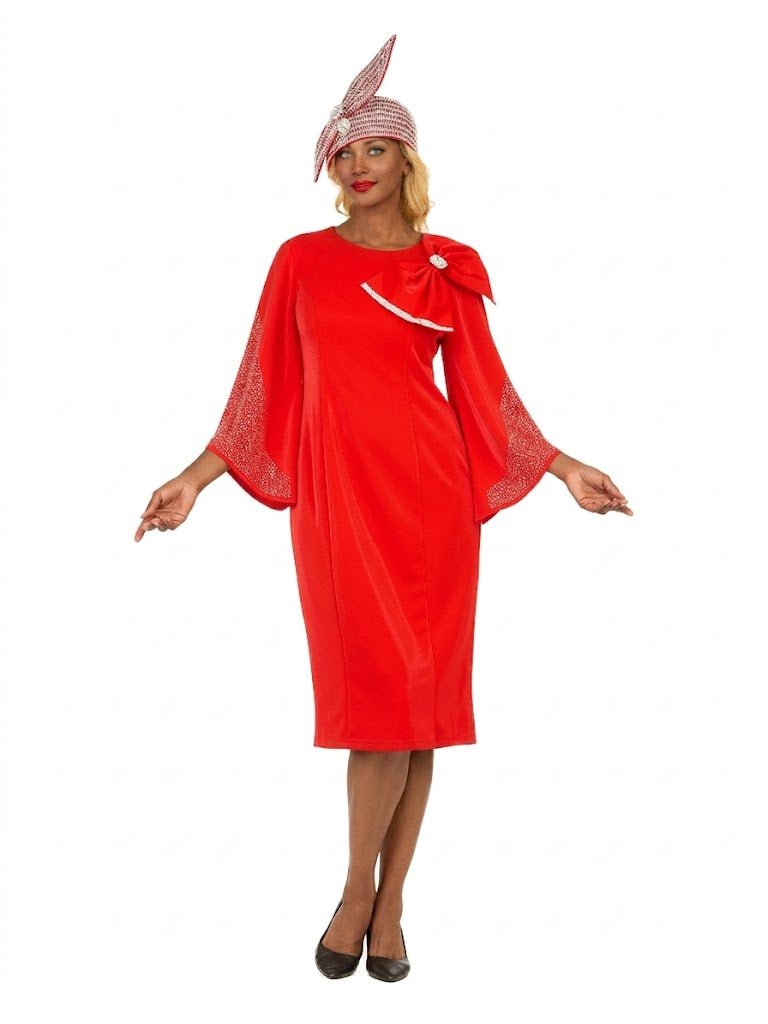 Stoned Bell Slv Shift Dress w/ Ovsz Bow - Especially Yours