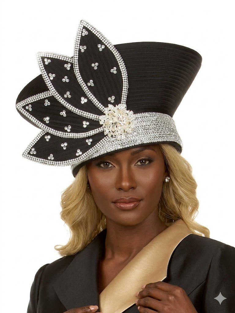 Rhinestone Petal Crown Statement Hat - Especially Yours