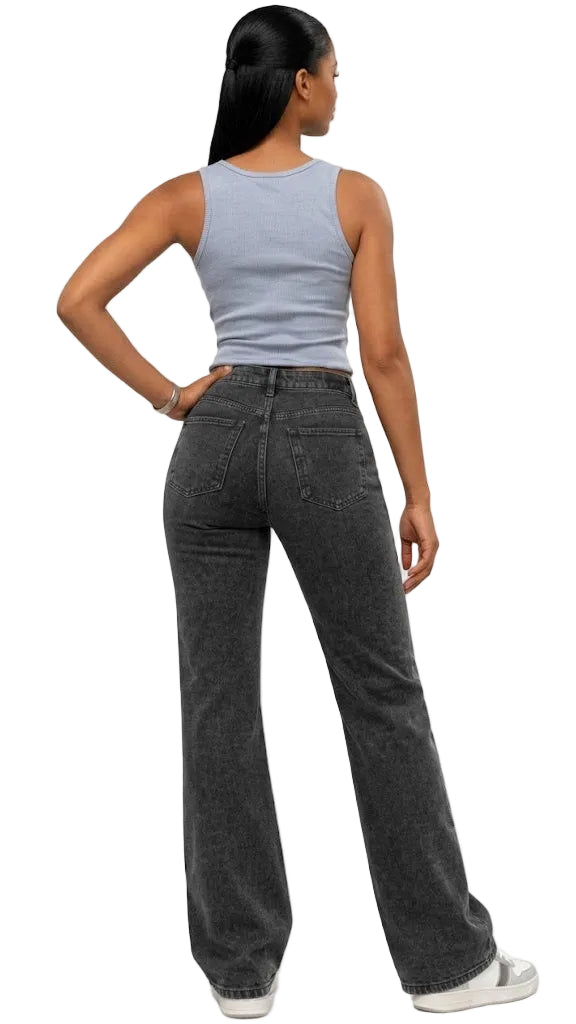 Straight Leg Denim Rhinestone Jeans -82829
