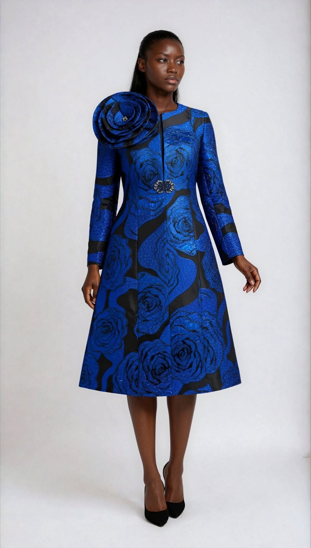 Elegant Brocade Dress with Matching Jackets - 4859 - Especially Yours