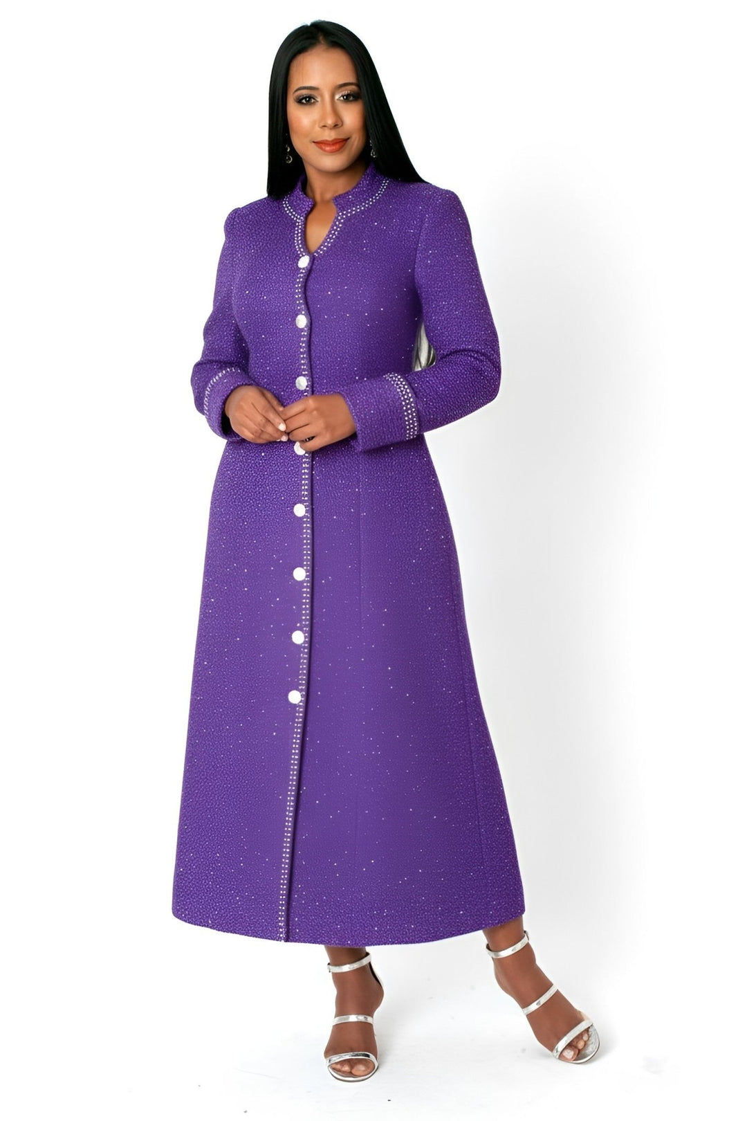 Elegant Plus Size Tweed Robe - 41032W - Especially Yours