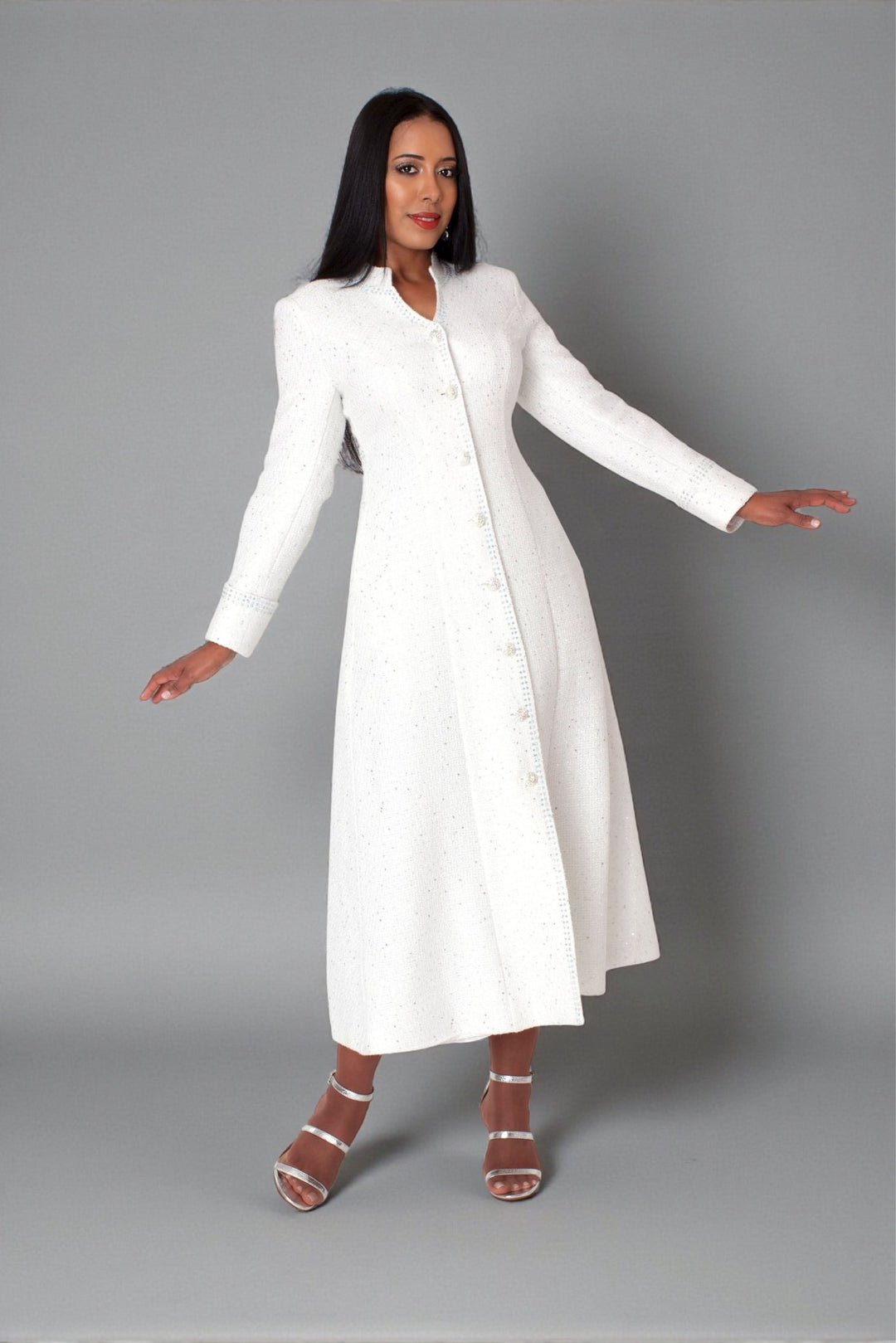 Elegant Plus Size Tweed Robe - 41032W - Especially Yours