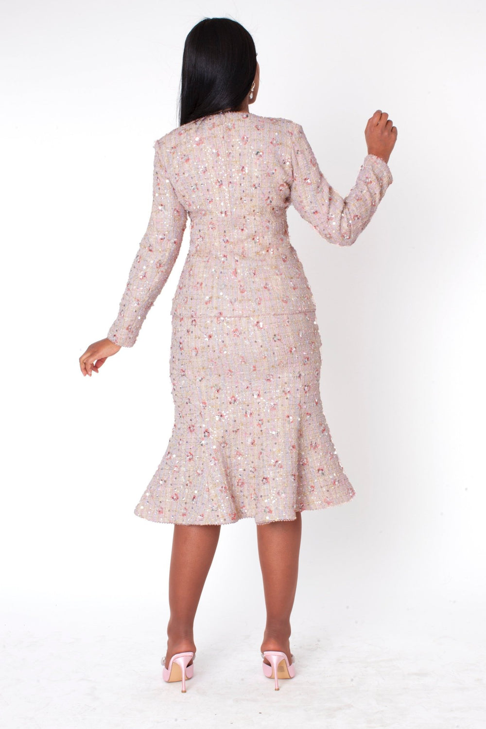 Embroidered Sequin Tweed Jacket & Skirt Set - 41072 - Especially Yours