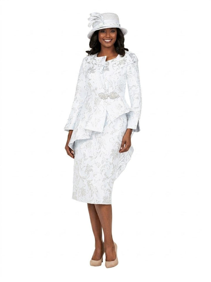 Metallic Brocade 2pc Skt Suit w/ Asymmetrical Jkt - Especially Yours
