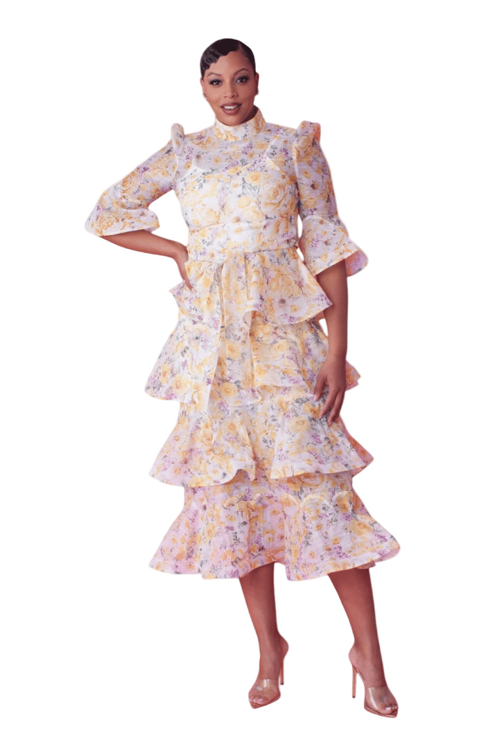 Floral Tiered Ruffle Midi Dress - 82718 - Especially Yours