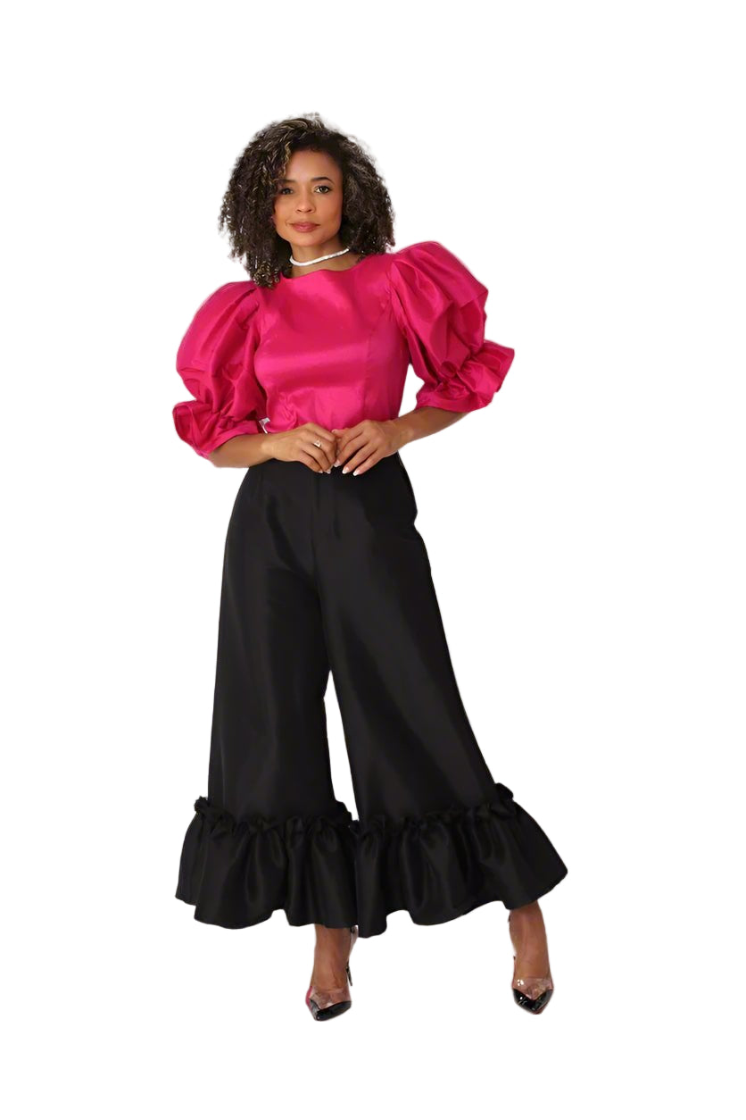 Puff Sleeve Satin Blouse - 82211 - Especially Yours