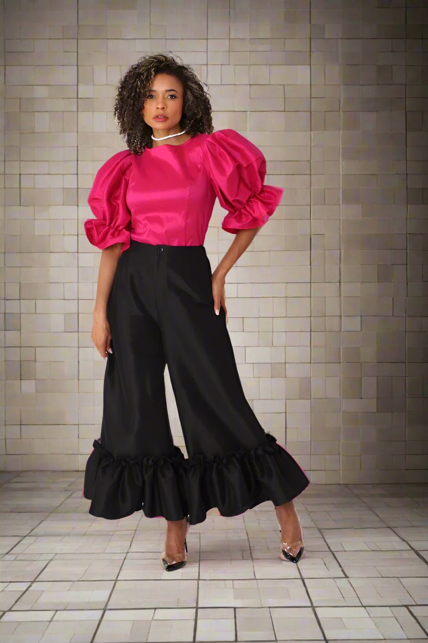 Puff Sleeve Satin Blouse - 82211 - Especially Yours