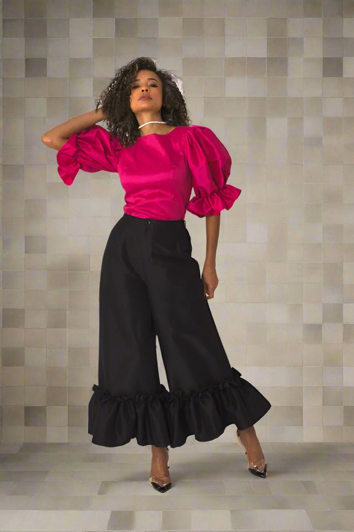 Puff Sleeve Satin Blouse - 82211 - Especially Yours