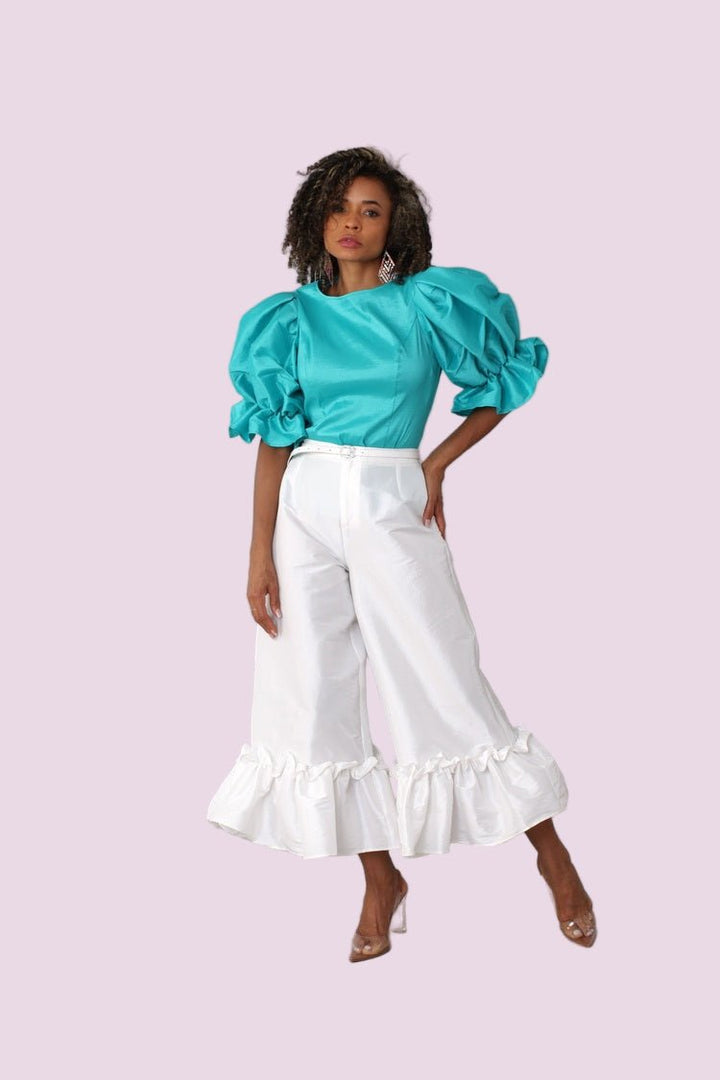 Puff Sleeve Satin Blouse - 82211 - Especially Yours