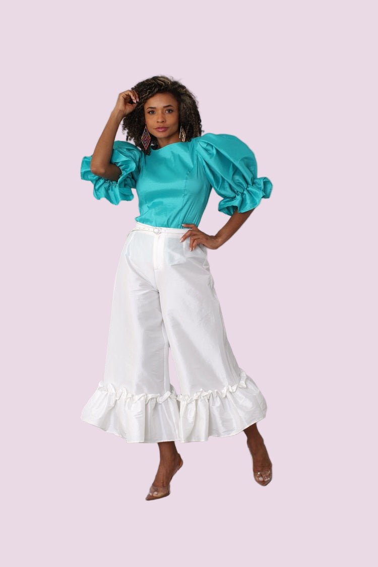 Puff Sleeve Satin Blouse - 82211 - Especially Yours