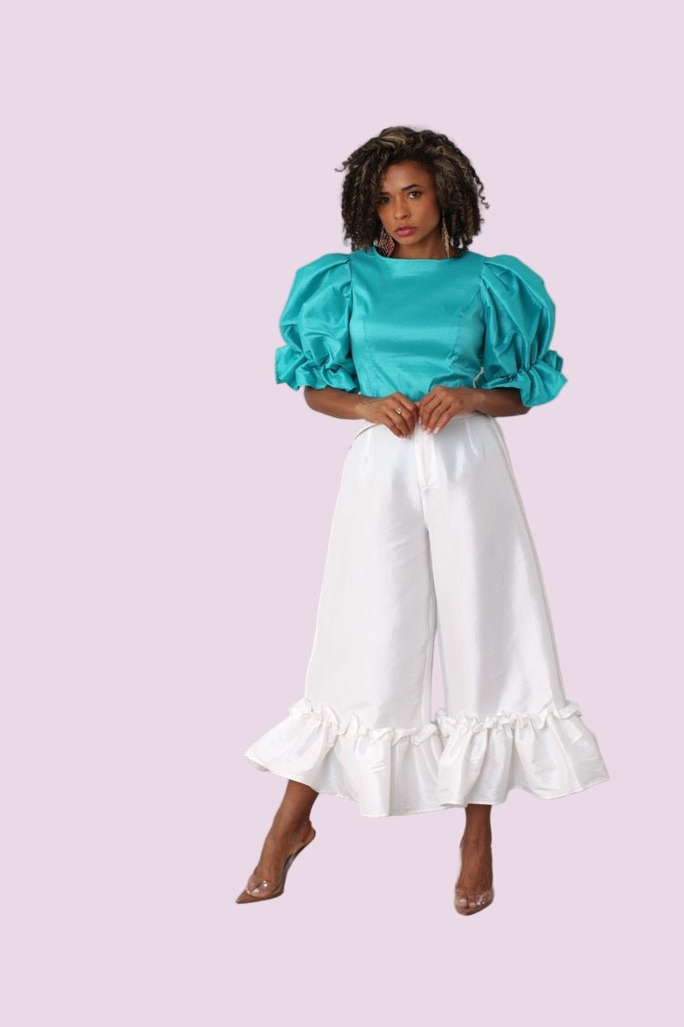 Puff Sleeve Satin Blouse - 82211 - Especially Yours