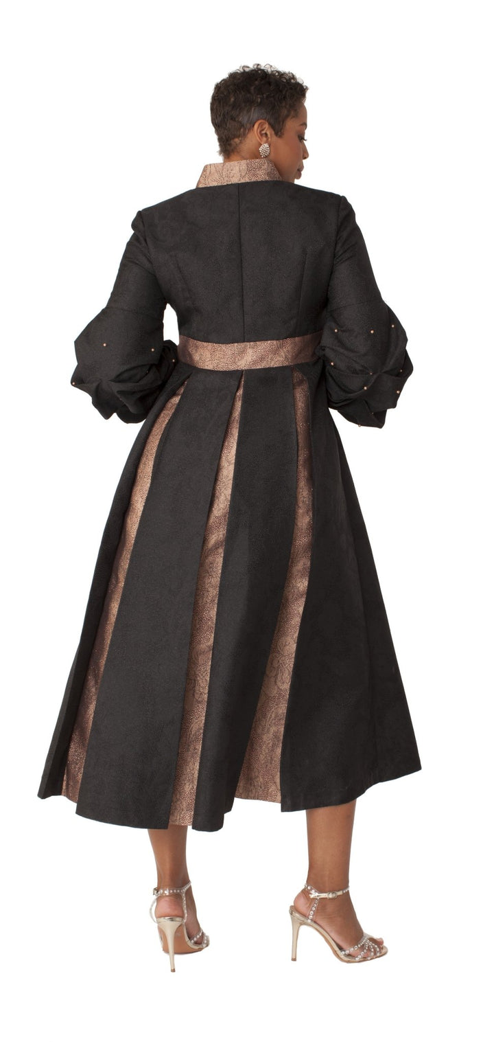 Formal Dress Robe with Puff Sleeves with Pearl Cross Accent - 4850 - Especially Yours