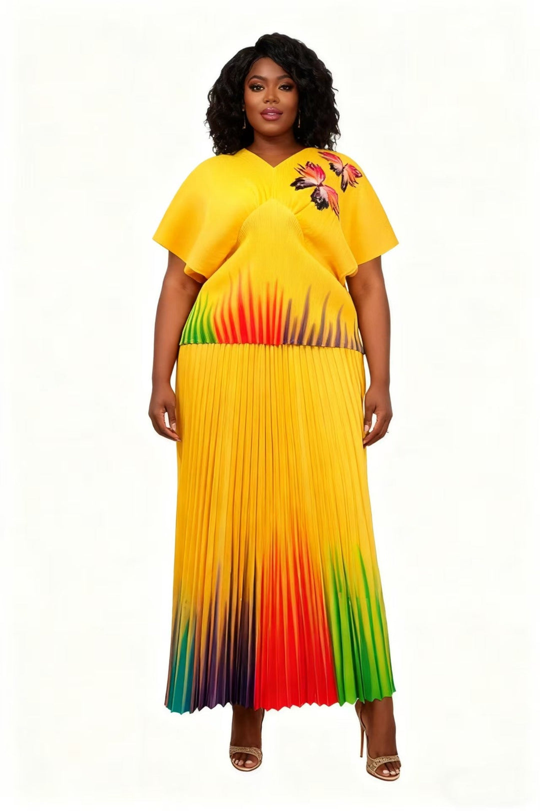 Gradient Pleated Skirt Set - 83016