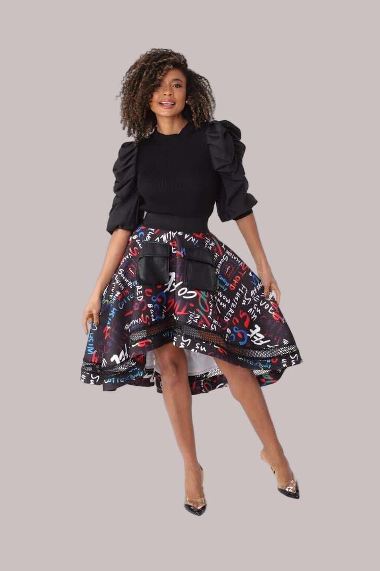 Graphic Scuba Skirt with Netting - 82001 - Especially Yours