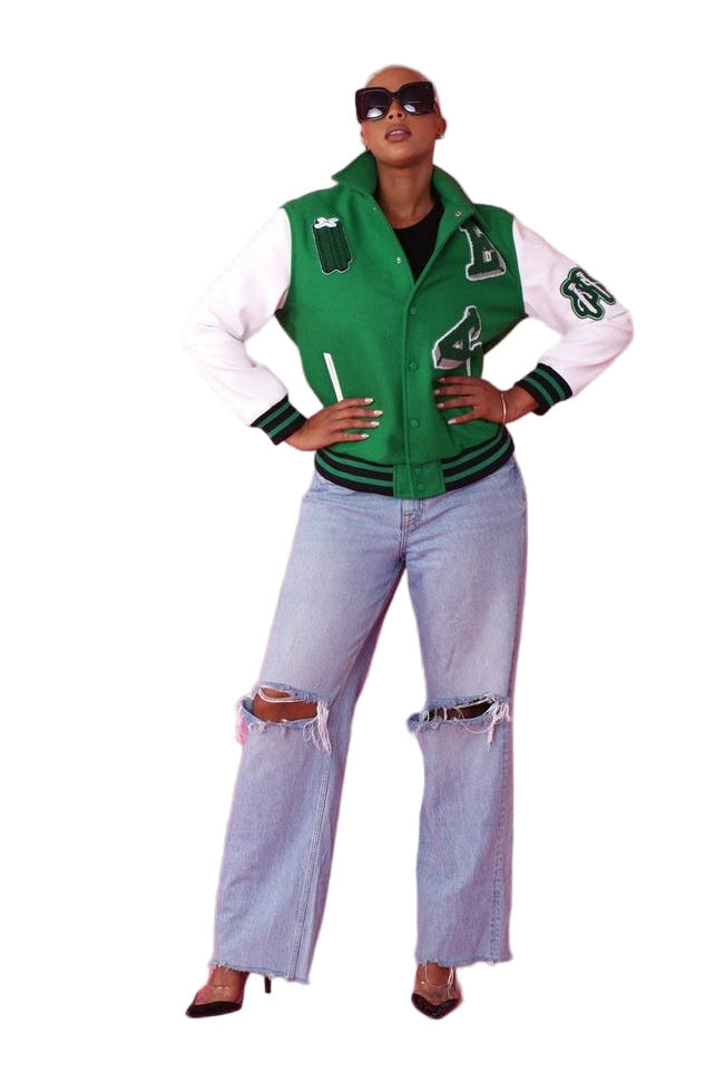 Green Varsity Jacket -82152 - Especially Yours