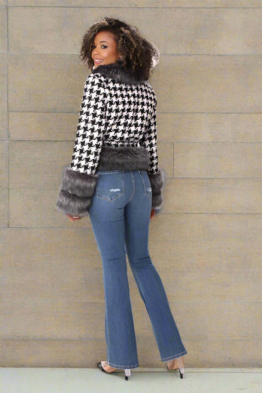 Houndstooth Belted Jacket - 82074 - Especially Yours