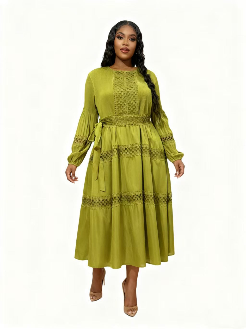 Lace Reverie Tiered Midi Dress - 83023