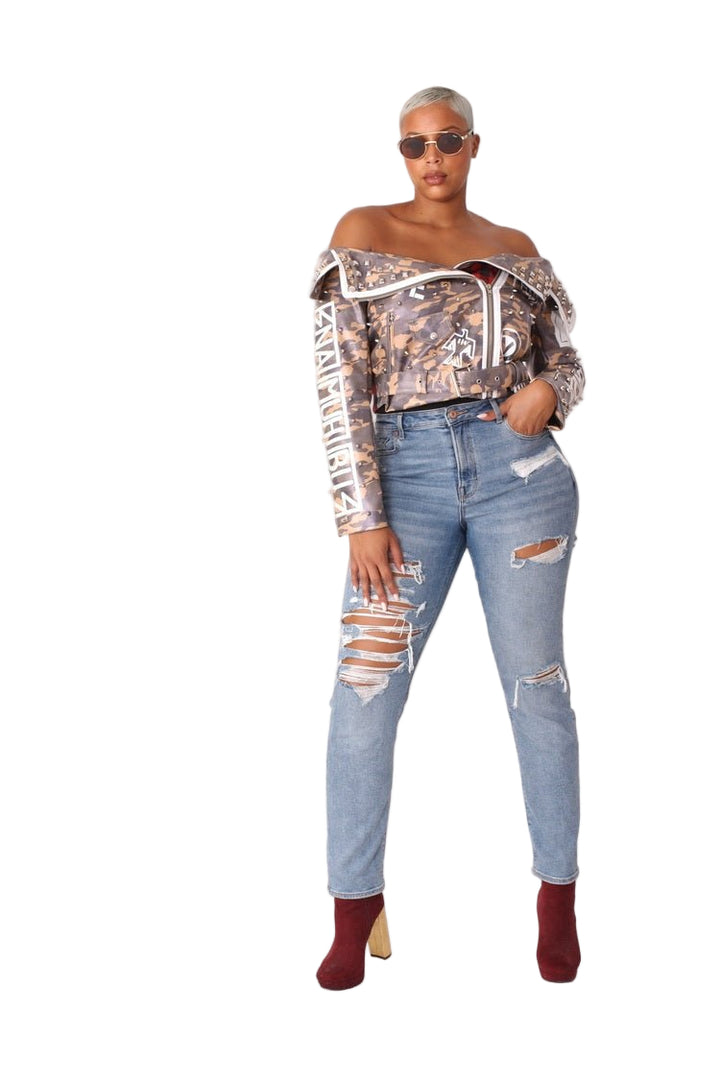 Leather Camo Jacket - 81939 - Especially Yours