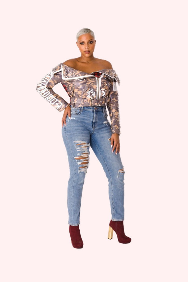 Leather Camo Jacket - 81939 - Especially Yours