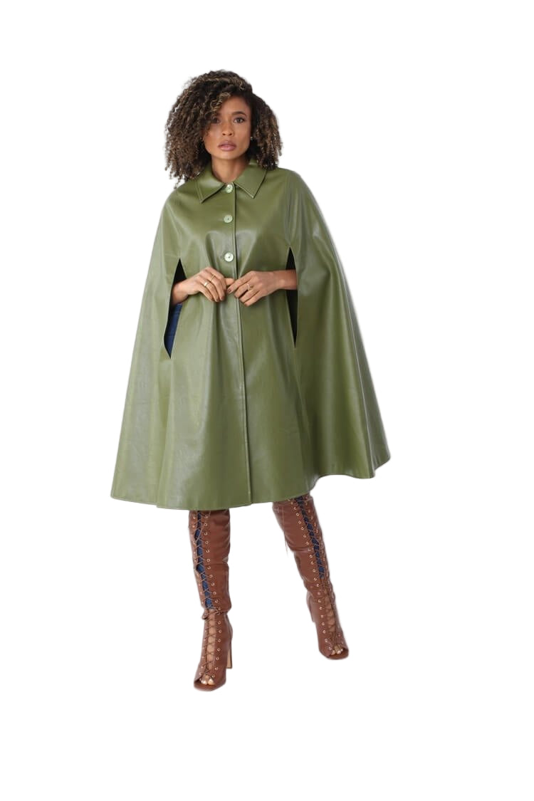 Leather Cape Coat - 82048 - Especially Yours