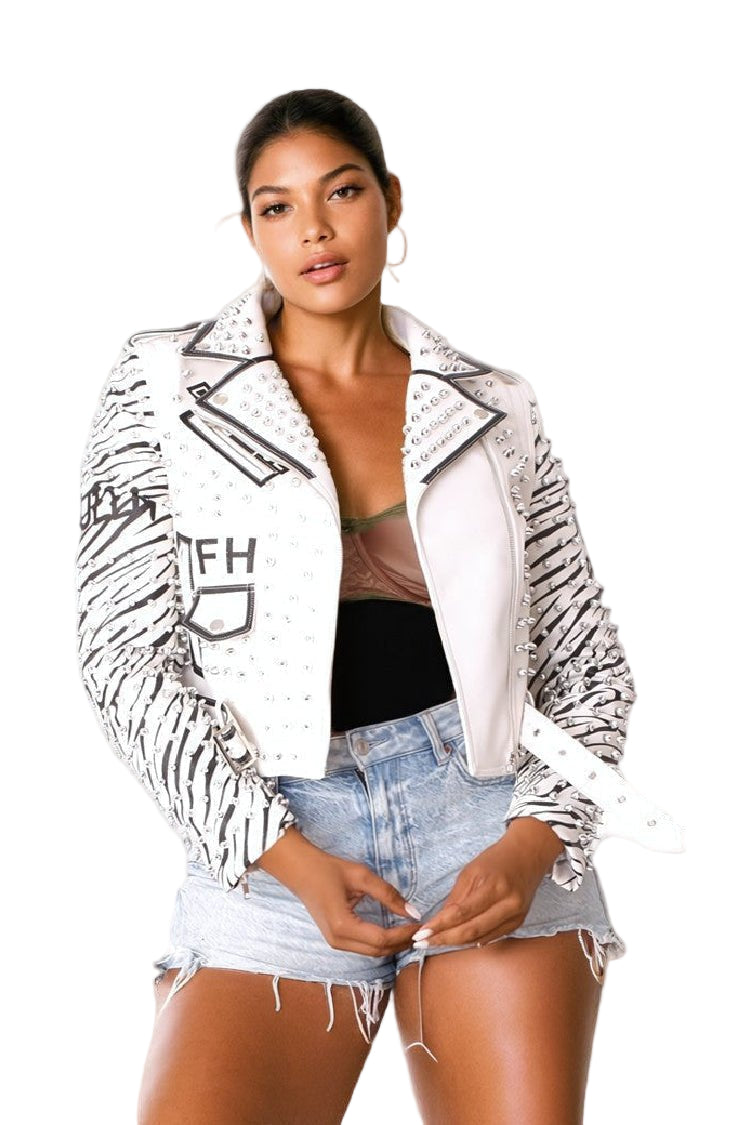 Leather Jacket with Detachable Sleeves - 81941 - Especially Yours