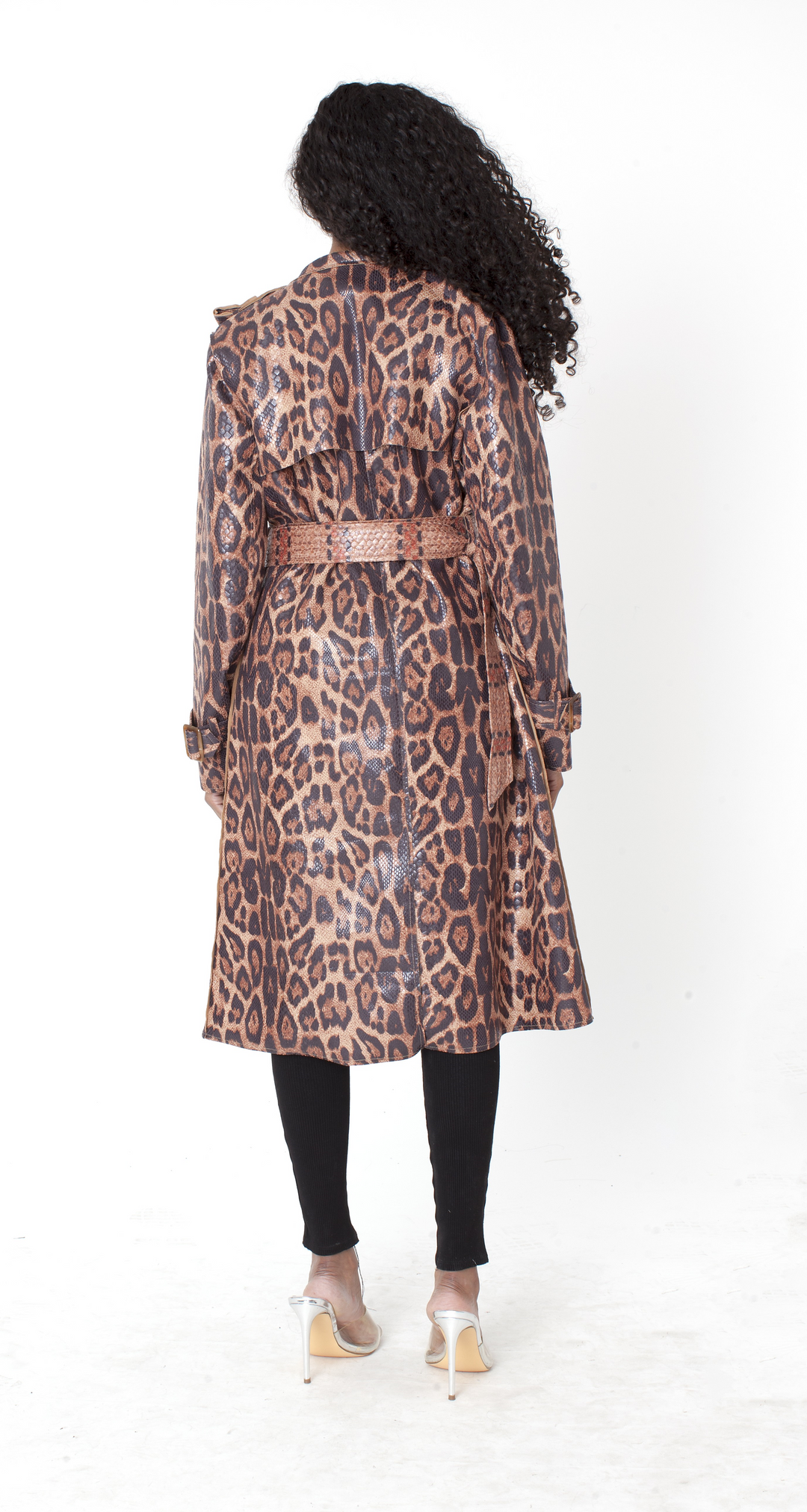 Leopard Print Belted Trench Coat – 83041