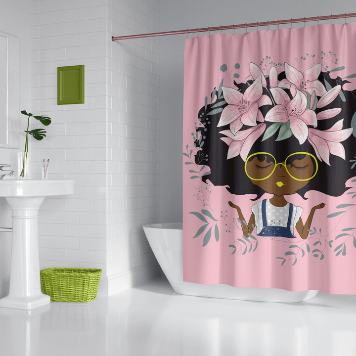 AFROBRATS™ Lily Shower Curtain Pink - Especially Yours
