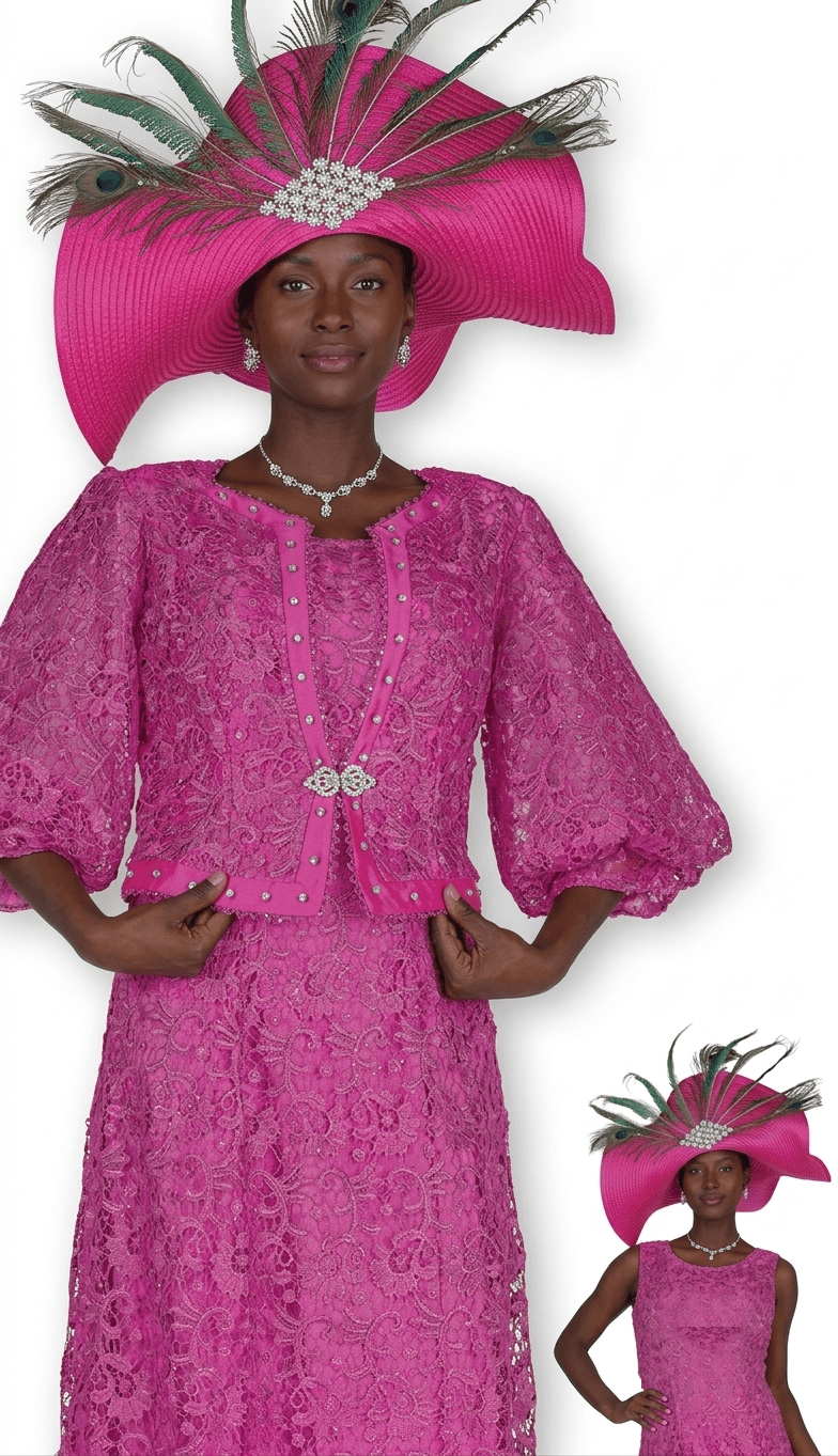 Elegant Fuchsia Lace Midi Dress Jacket with Rhinestone - Especially Yours