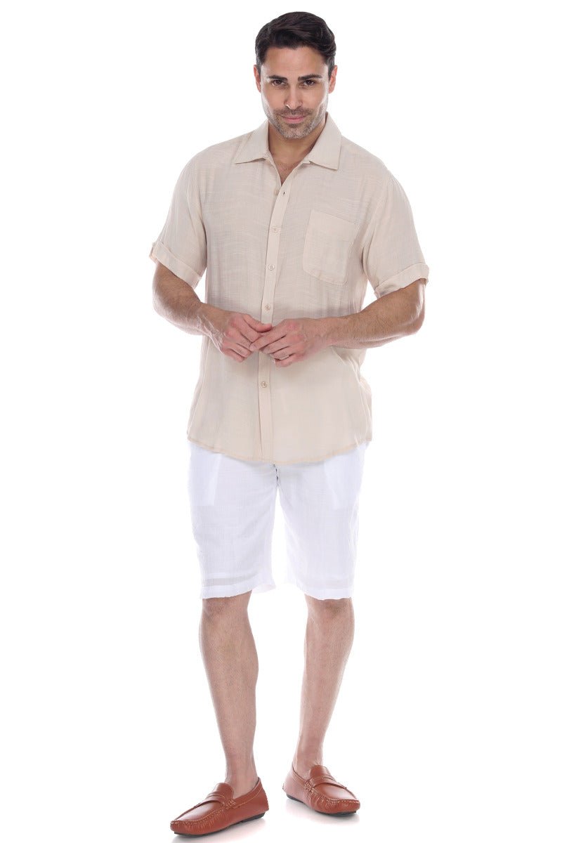 Men's Beach Casual Short Sleeve Button Down Shirt - Especially Yours