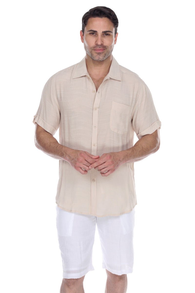 Men's Beach Casual Short Sleeve Button Down Shirt - Especially Yours