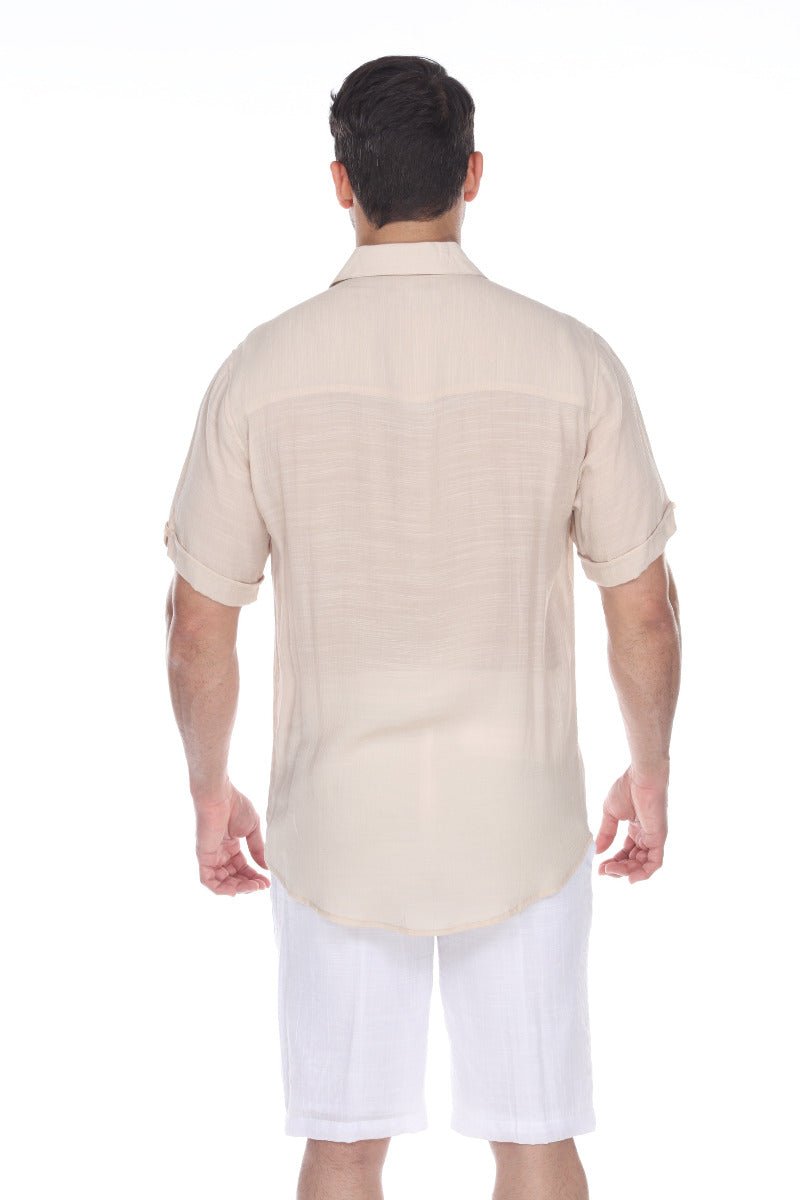 Men's Beach Casual Short Sleeve Button Down Shirt - Especially Yours