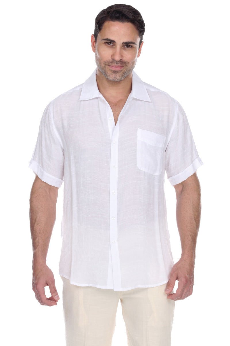 Men's Beach Casual Short Sleeve Button Down Shirt - Especially Yours