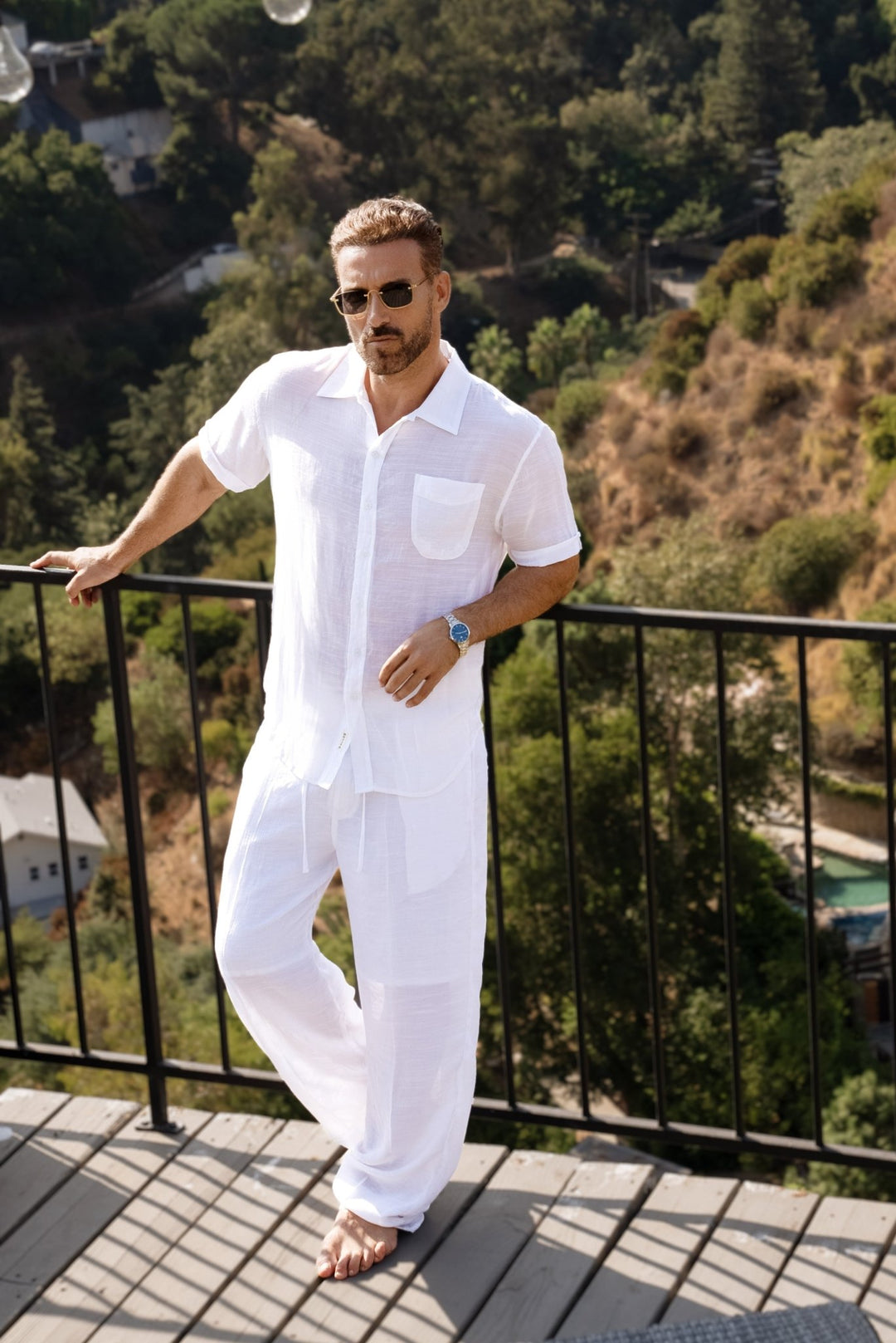 Men's Beach Casual Short Sleeve Button Down Shirt - Especially Yours