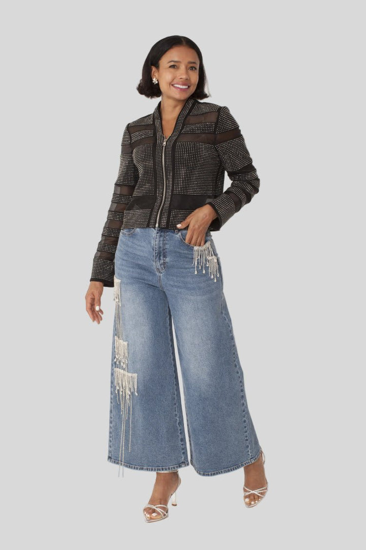 Mesh Rhinestones Jacket - 82524 - Especially Yours
