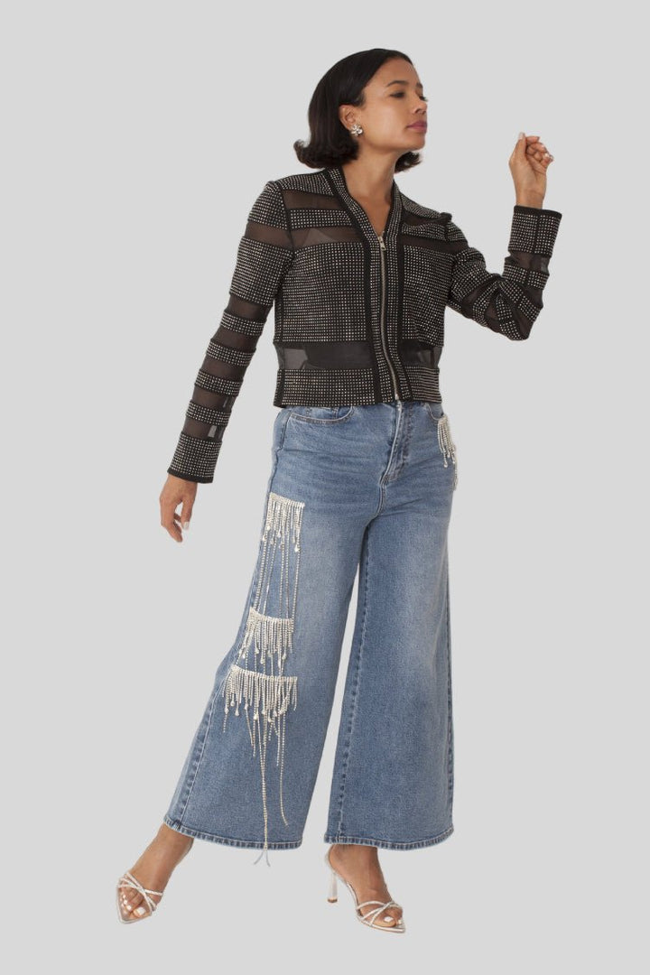 Mesh Rhinestones Jacket - 82524 - Especially Yours