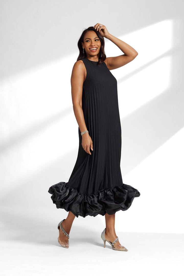 modest maxi dress pleated design