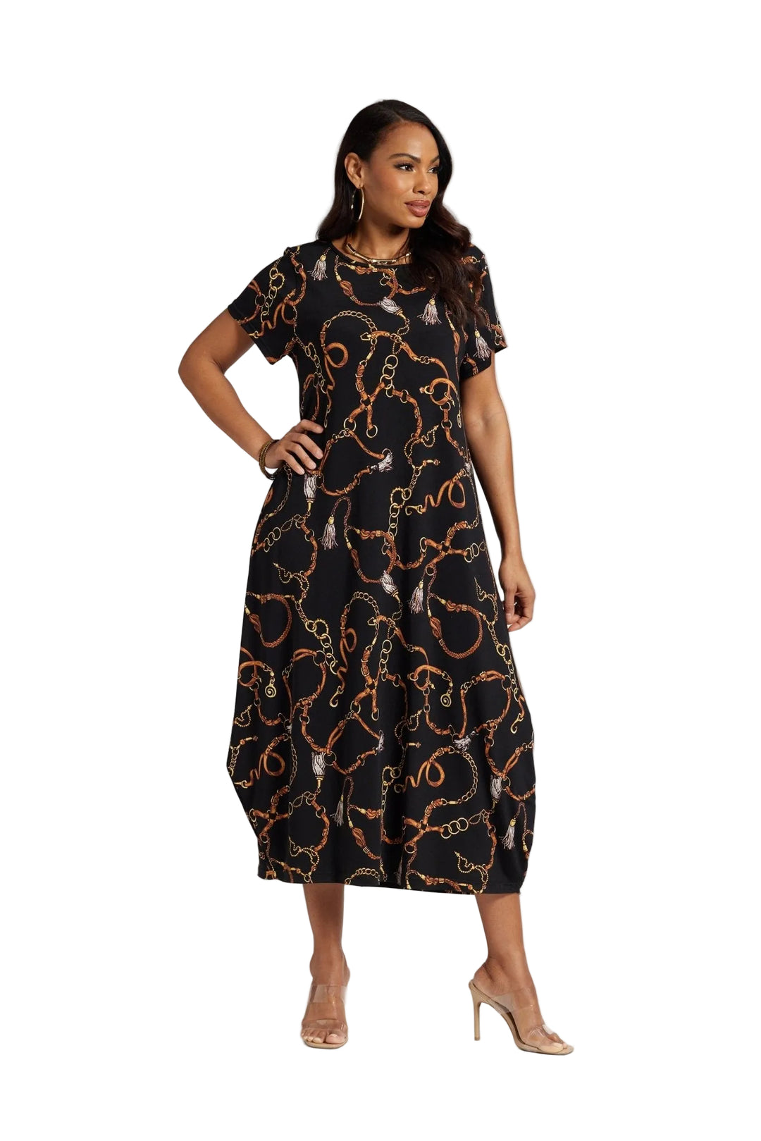 print maxi dress Ivory & Black Satin - Maxi Dresses or warm Palm-Printed Maxi Dress | JJill