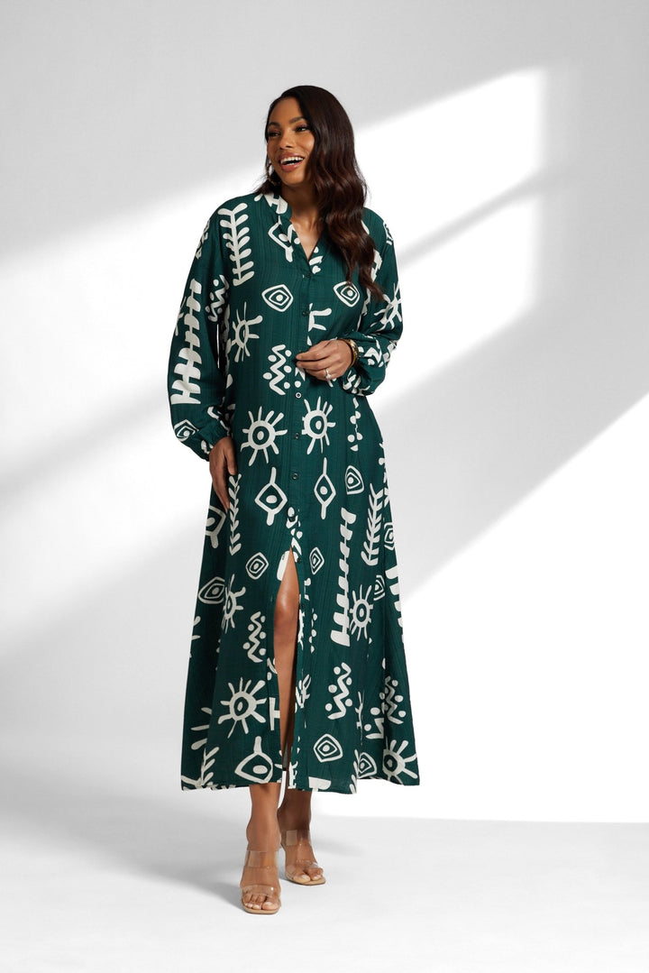 modest shirtdress casual style