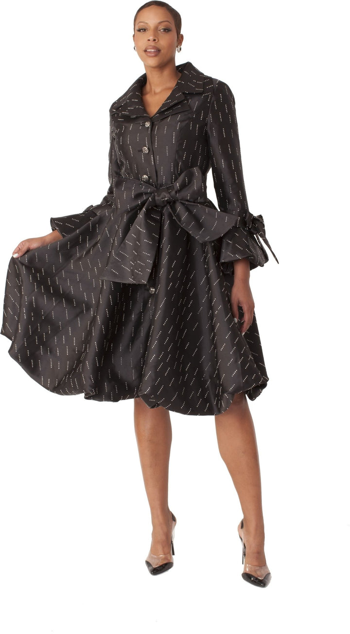 Monaco Princess Taffeta Bow Coat Dress - 9723 - Especially Yours