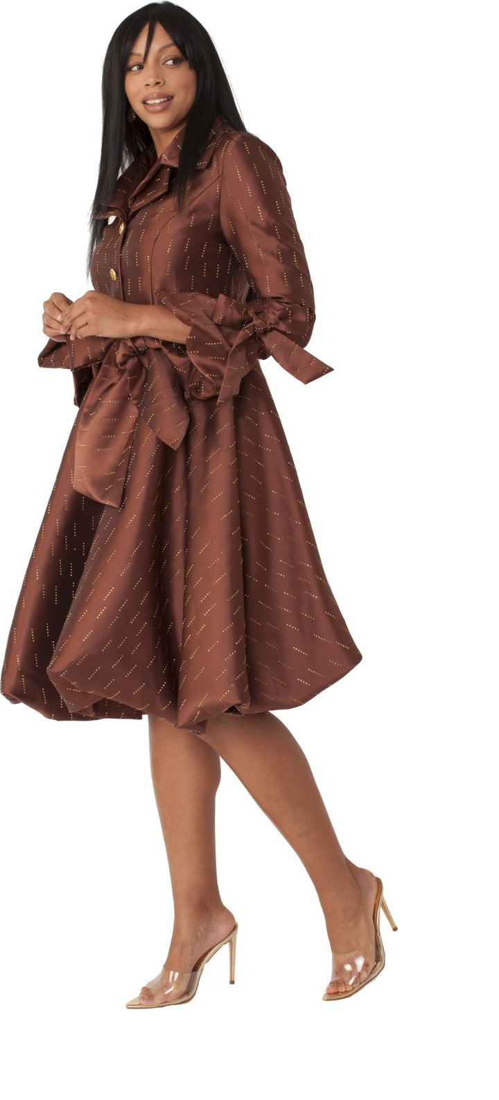 Monaco Princess Taffeta Bow Coat Dress - 9723 - Especially Yours