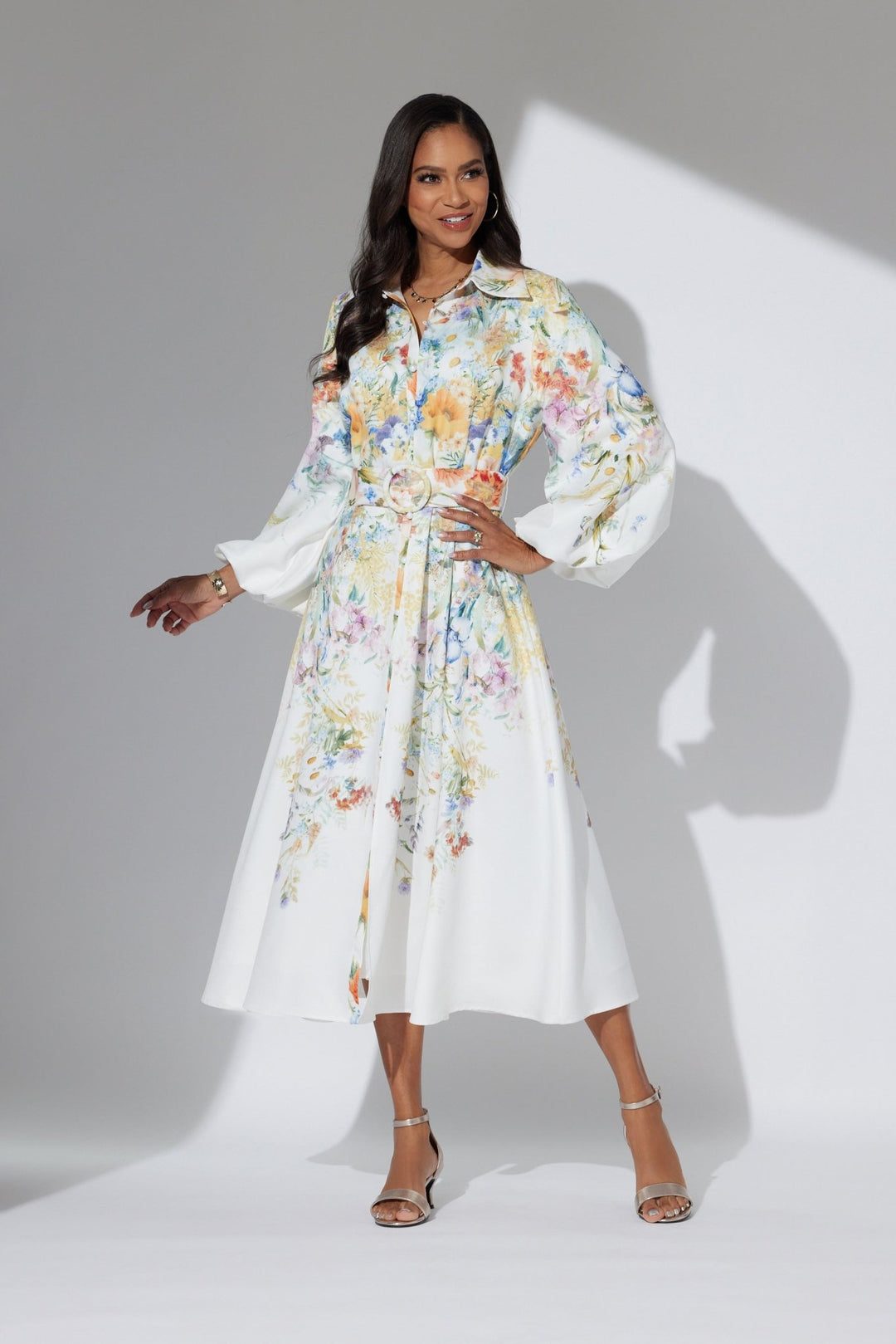 morning glory shirtdress front view