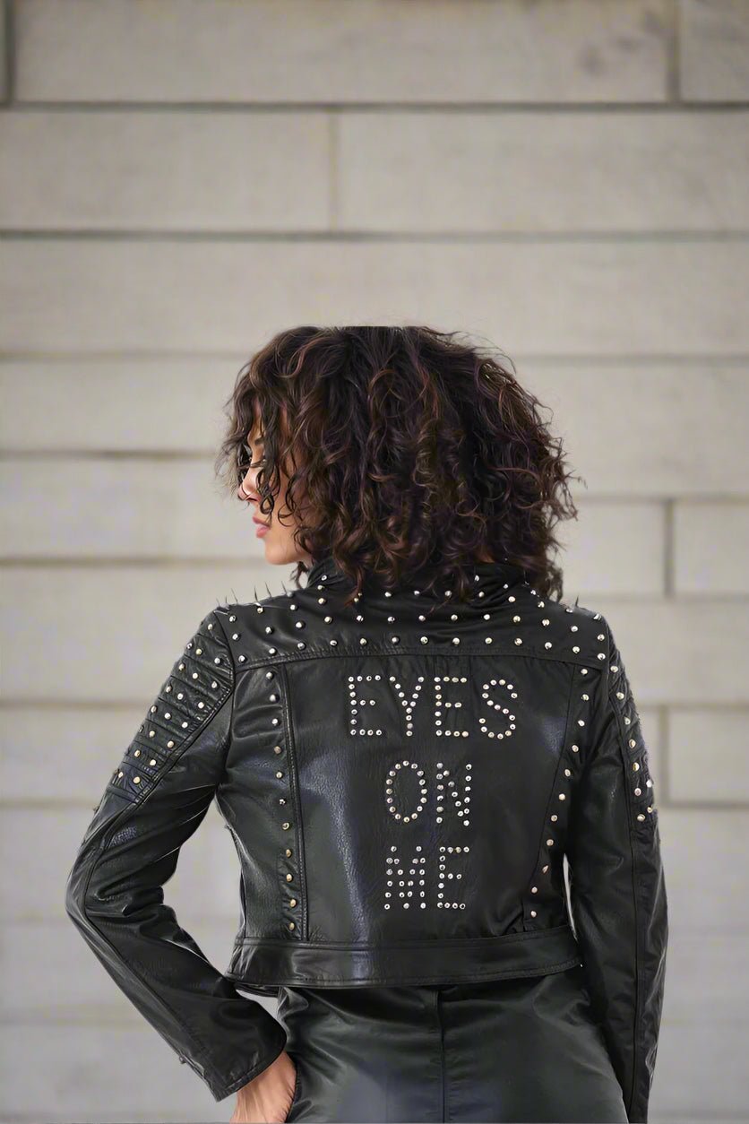 Multi Colored Studded Leather Jacket - 81752 - Especially Yours