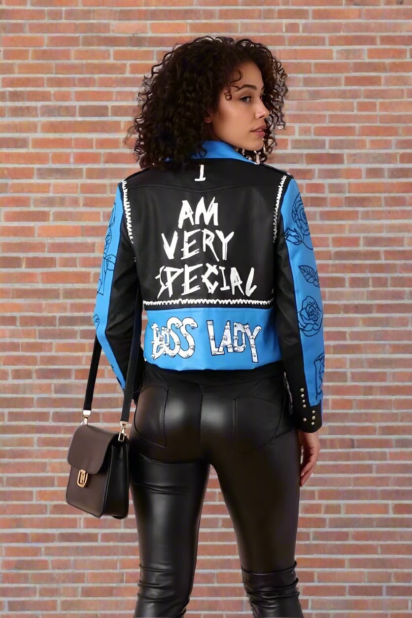 Leather Jacket with Pins and Studs - 81648 - Especially Yours