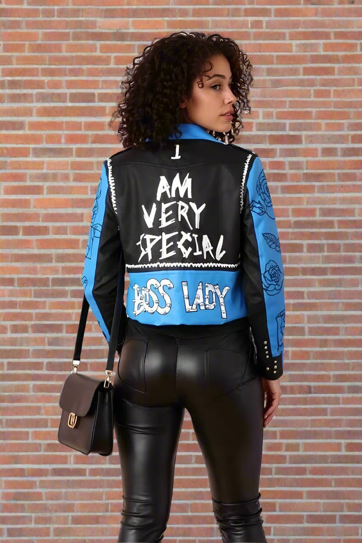 Leather Jacket with Pins and Studs - 81648 - Especially Yours