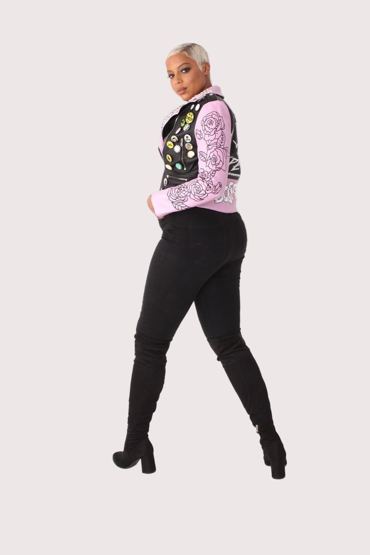 Leather Jacket with Pins and Studs - 81648 - Especially Yours