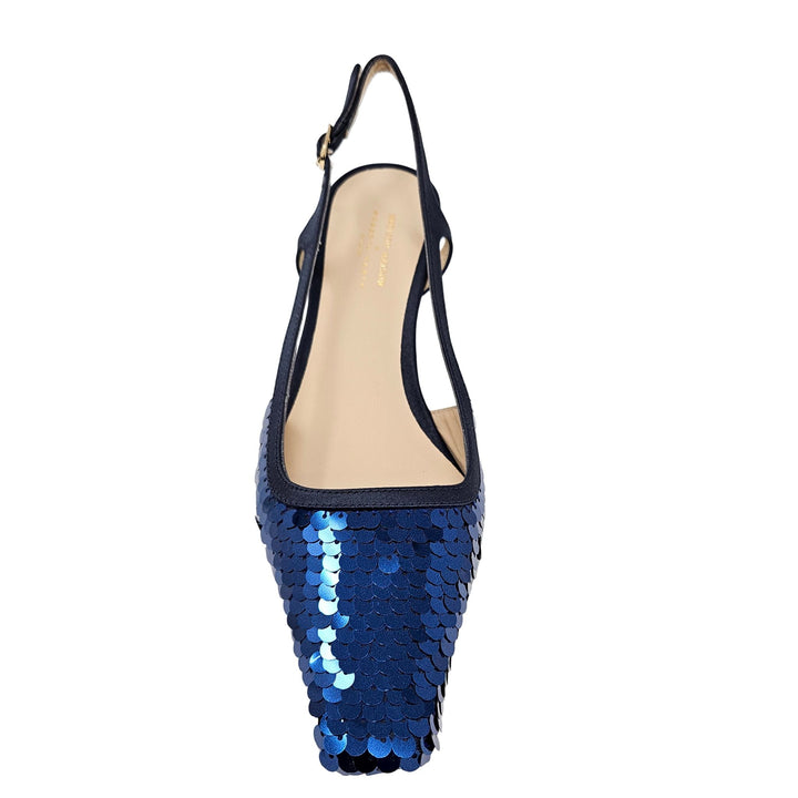 Roberto Festa Navy Sequence Snip Toe Slingback Heel - Especially Yours
