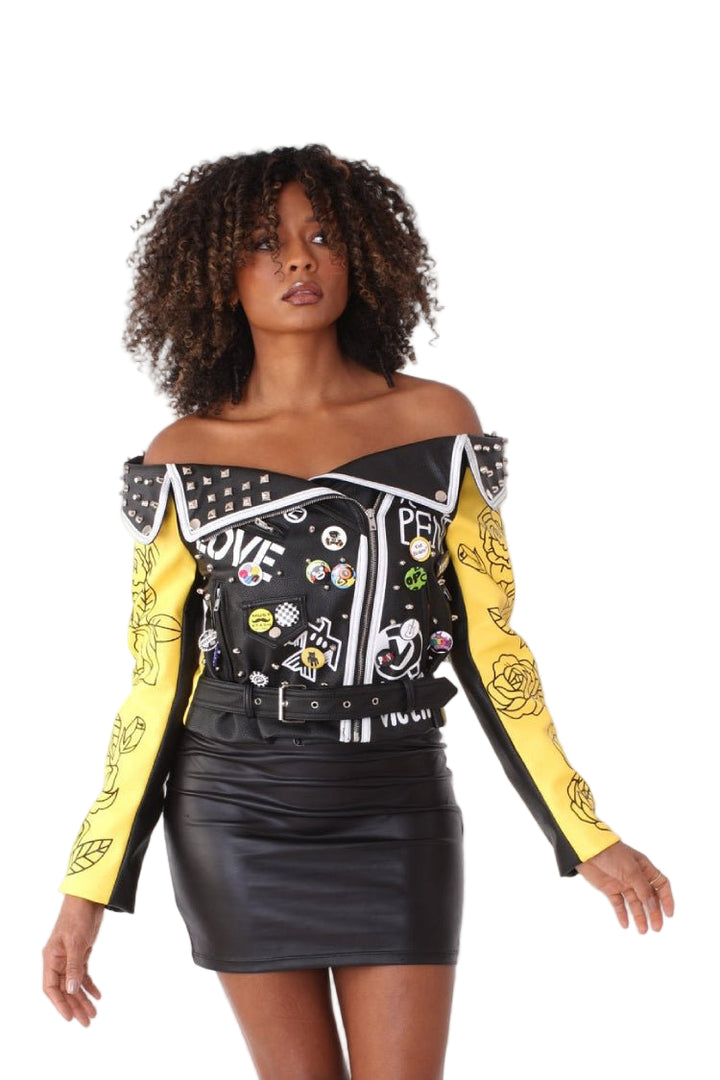 Off - The - Shoulder Leather Jacket - 81780 - Especially Yours