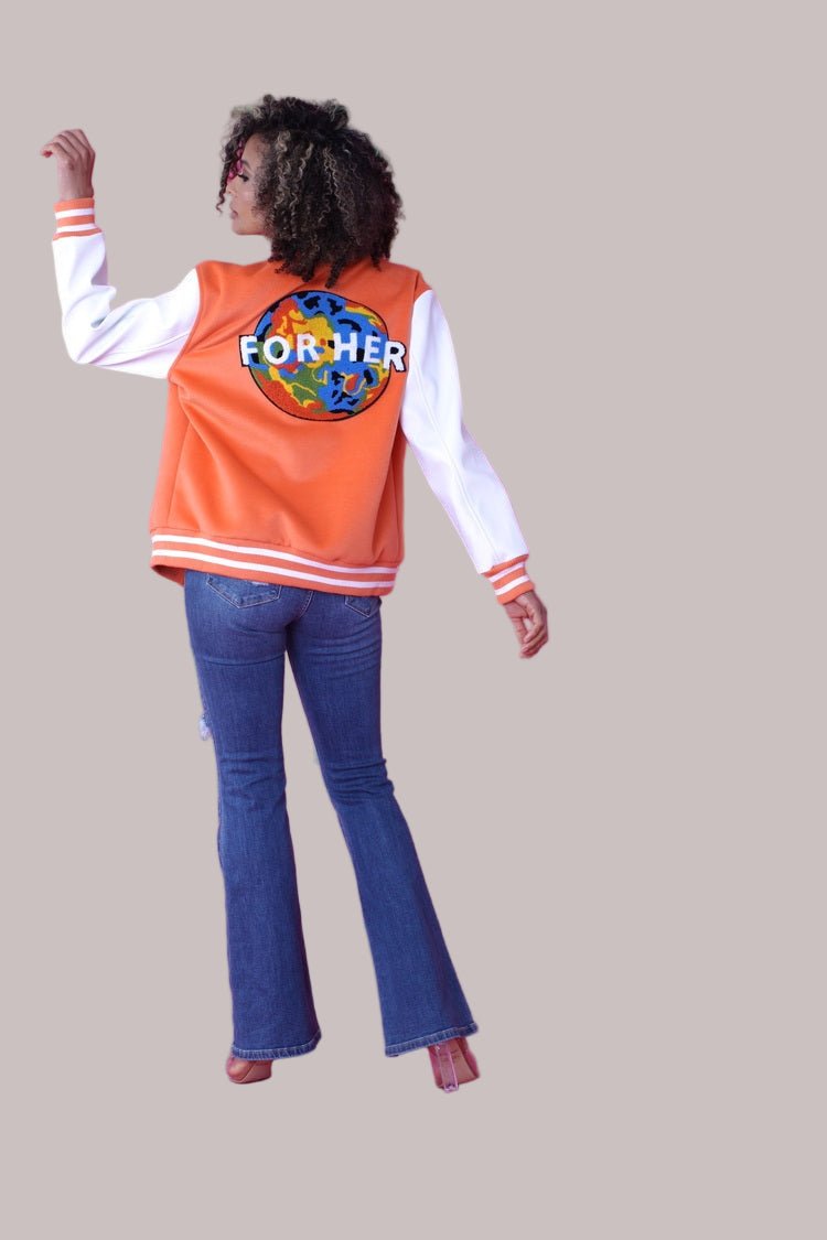 Orange Varsity Jacket - 82153 - Especially Yours