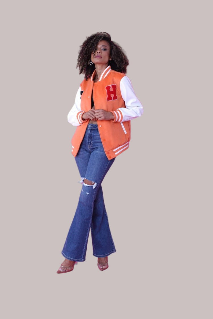 Orange Varsity Jacket - 82153 - Especially Yours